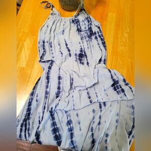 Blue and White Tie-Dye Dress